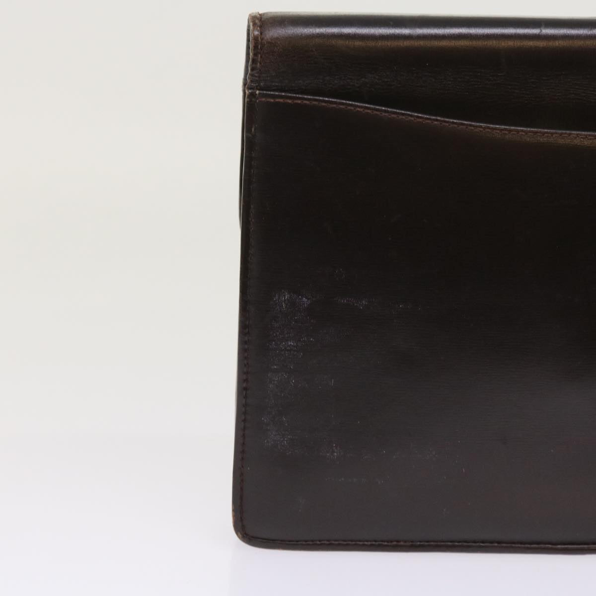 CELINE Clutch Bag Leather Brown Auth bs8620