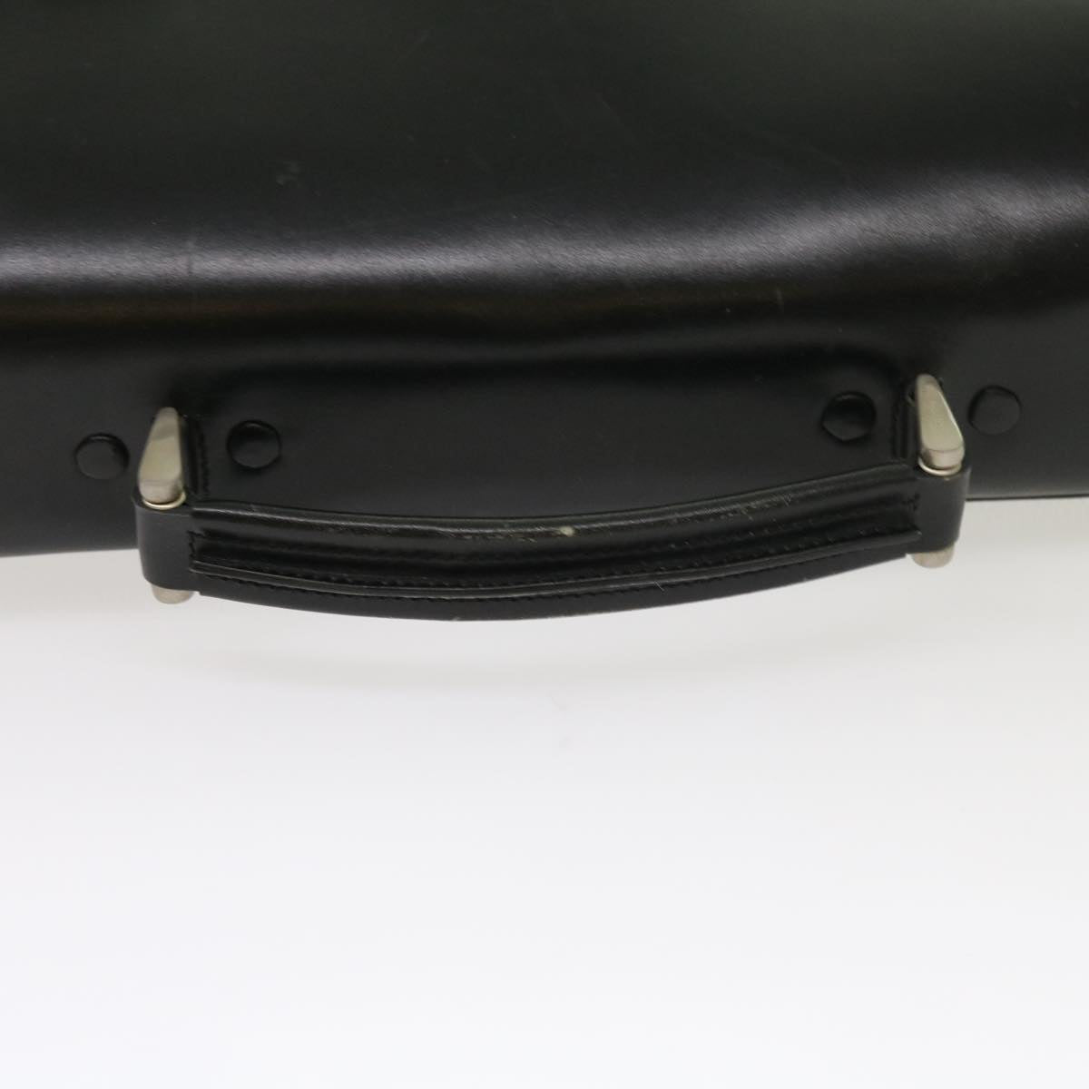 PRADA Business Bag Leather Black Auth bs8622