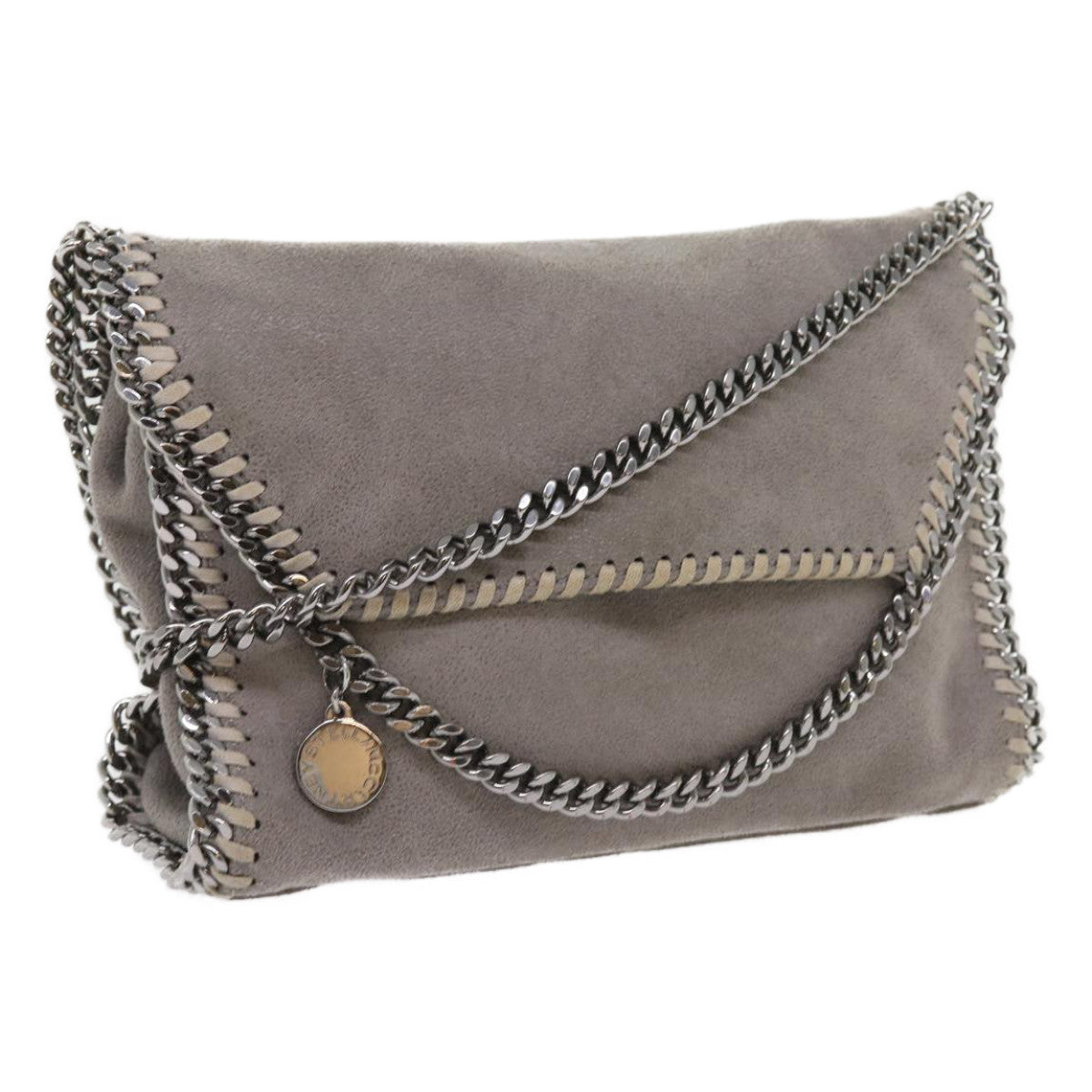 Stella MacCartney Chain Shoulder Bag Suede Gray 364519 Auth bs8624