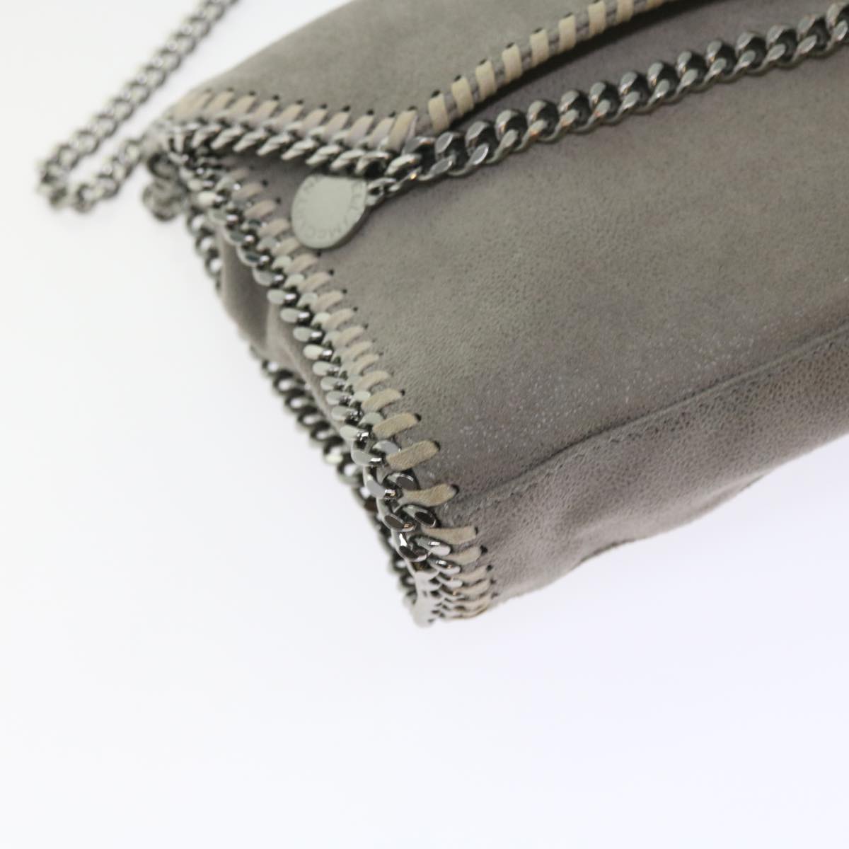 Stella MacCartney Chain Shoulder Bag Suede Gray 364519 Auth bs8624