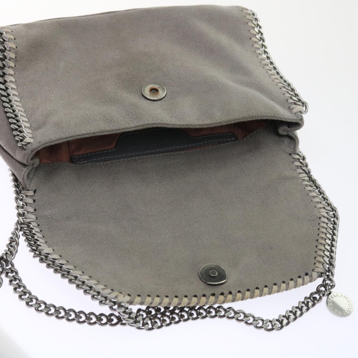 Stella MacCartney Chain Shoulder Bag Suede Gray 364519 Auth bs8624