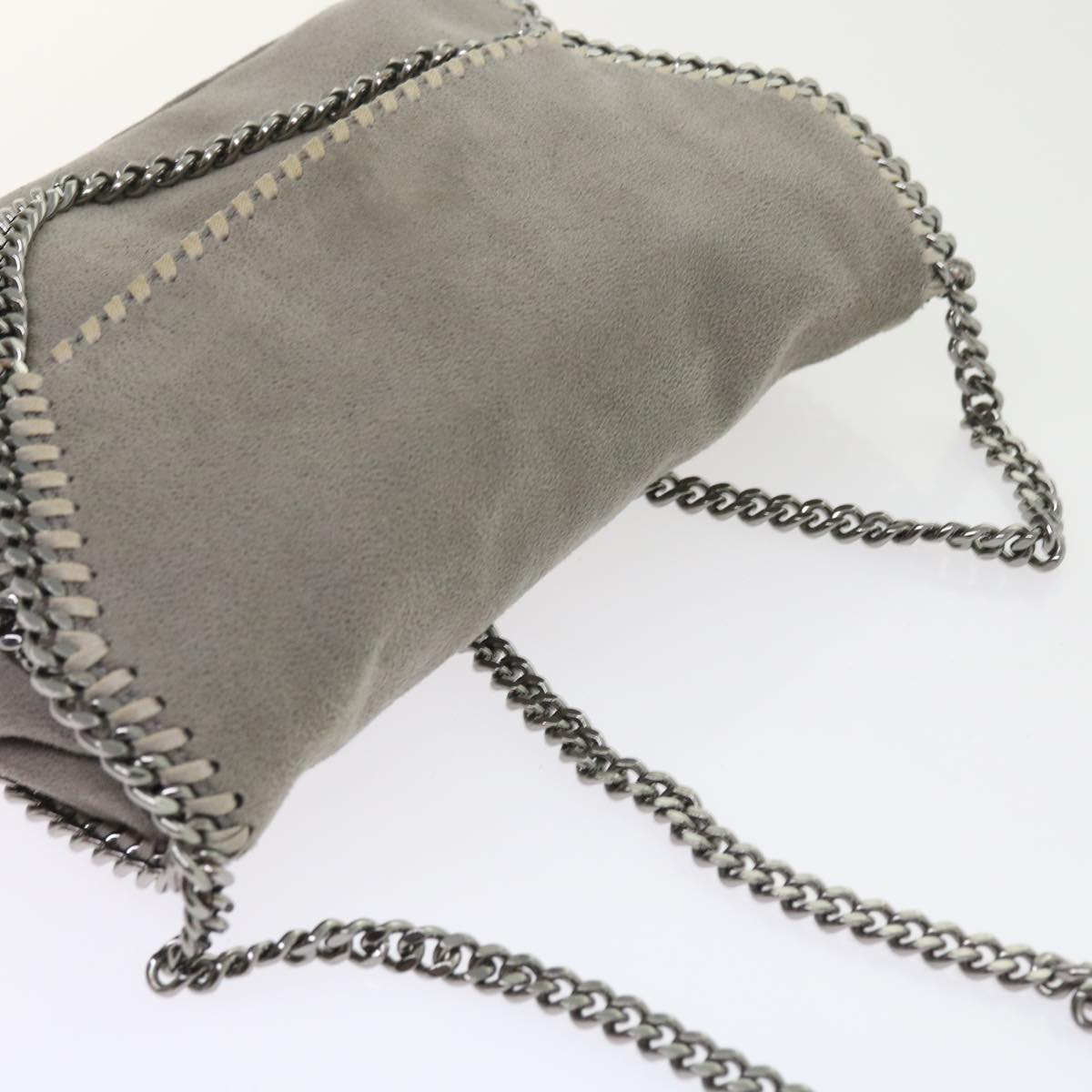 Stella MacCartney Chain Shoulder Bag Suede Gray 364519 Auth bs8624