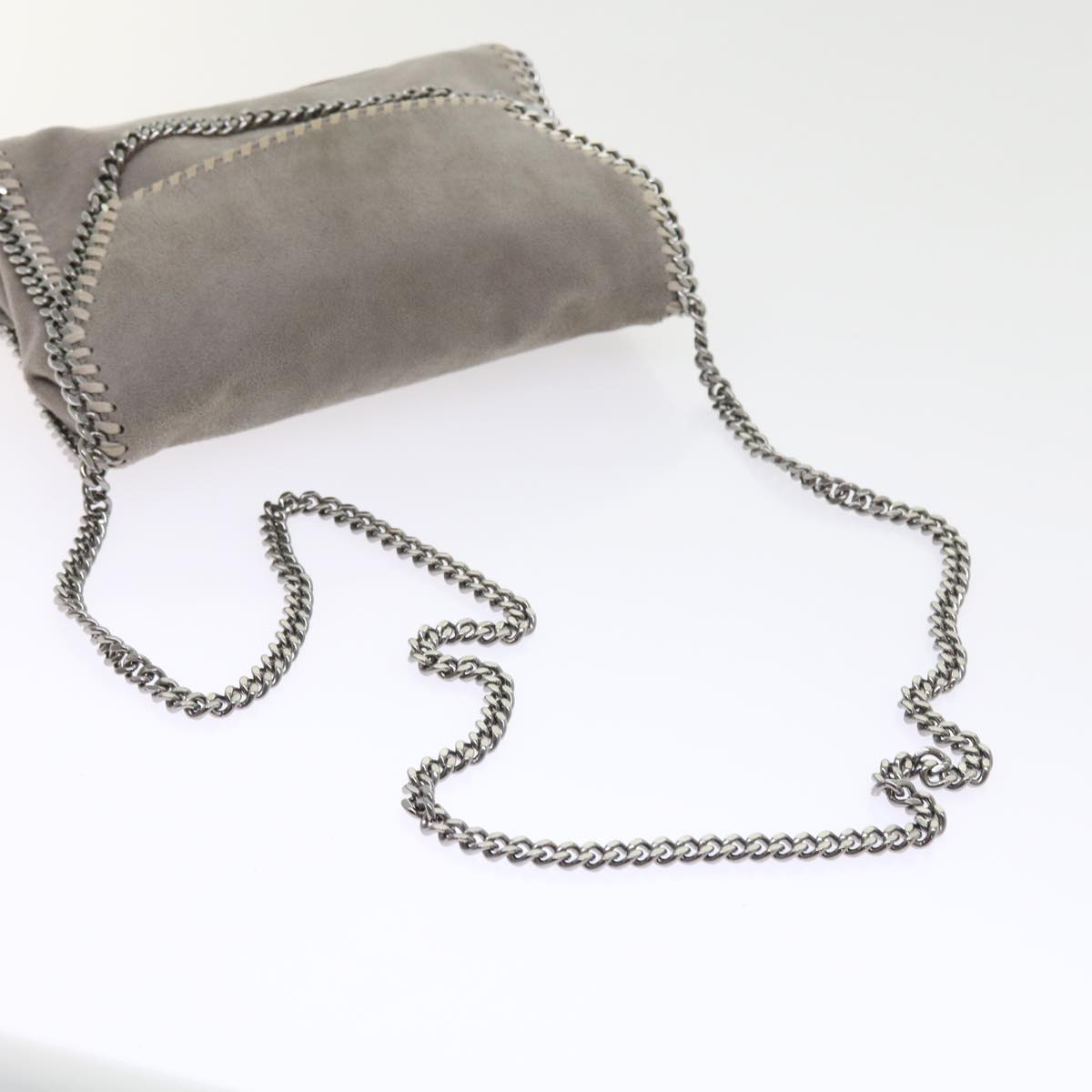 Stella MacCartney Chain Shoulder Bag Suede Gray 364519 Auth bs8624