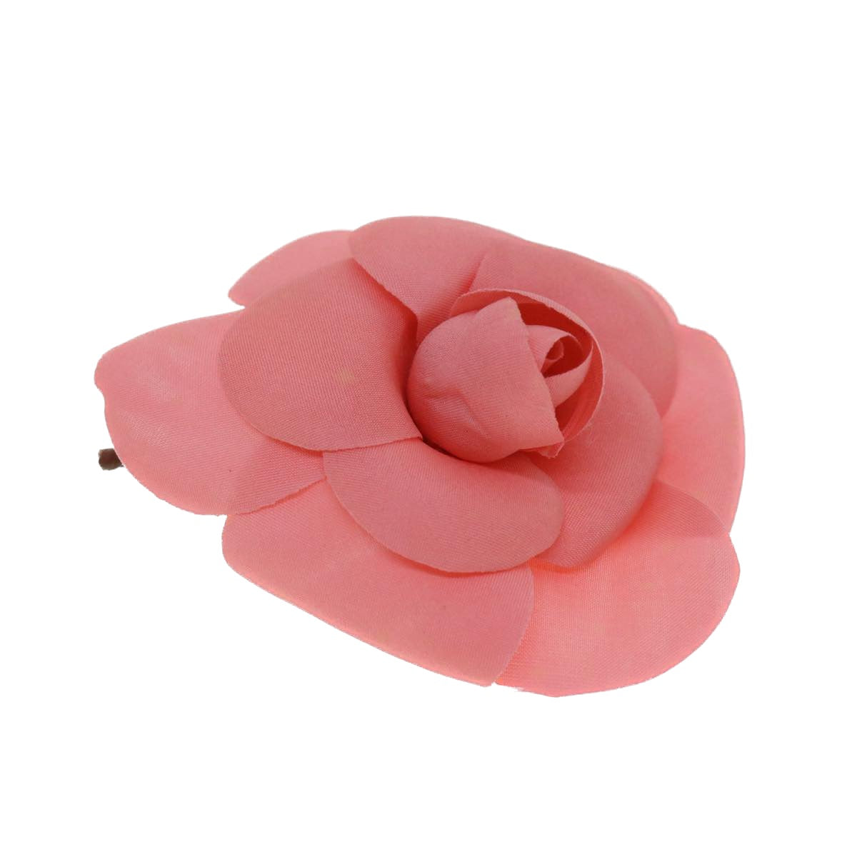 CHANEL Camelia Brooch Nylon Pink CC Auth bs8646