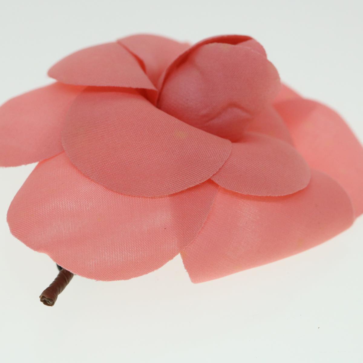 CHANEL Camelia Brooch Nylon Pink CC Auth bs8646