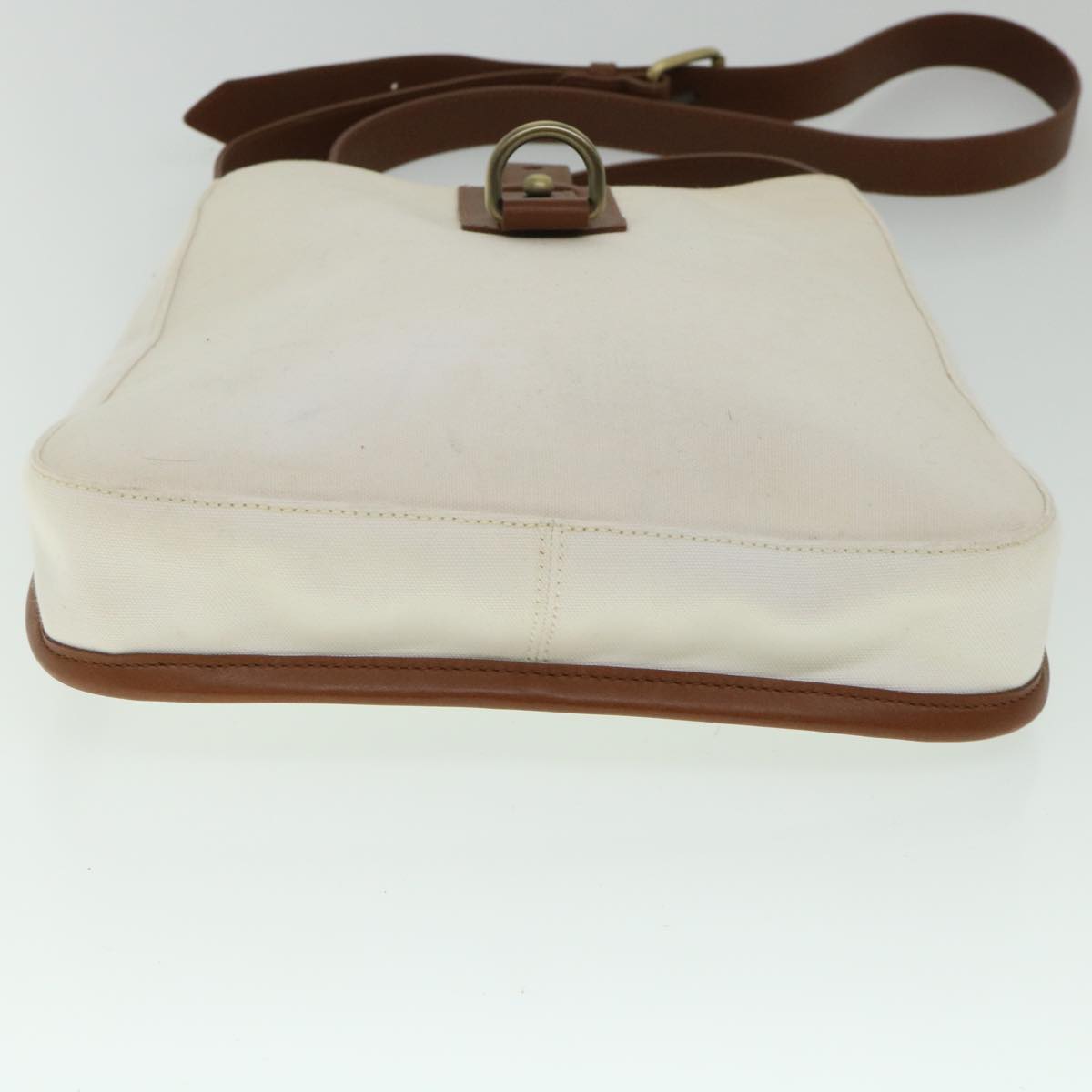 BURBERRY Shoulder Bag Canvas White Auth bs8689