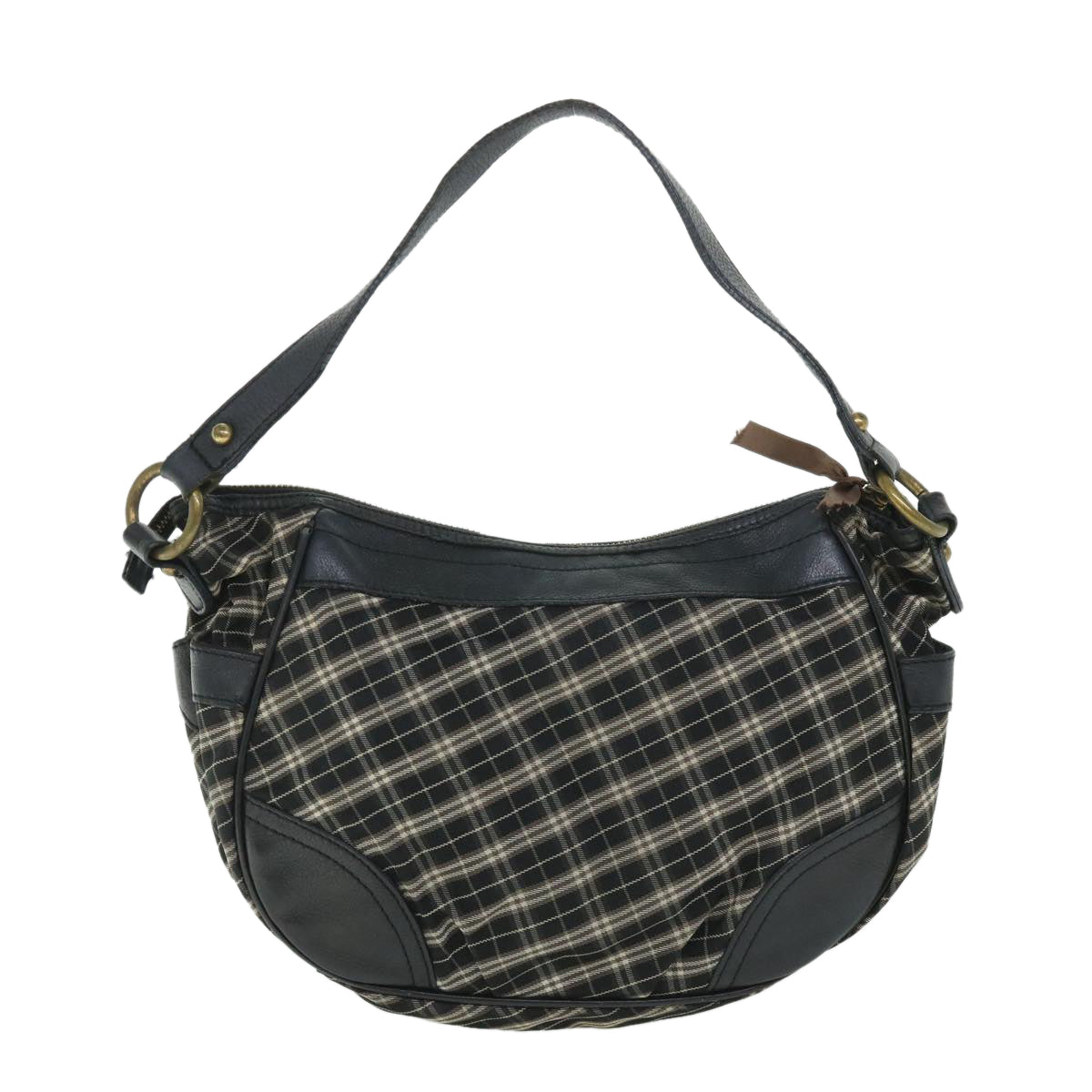 BURBERRY Nova Check Blue Label Shoulder Bag Canvas Navy Auth bs8690