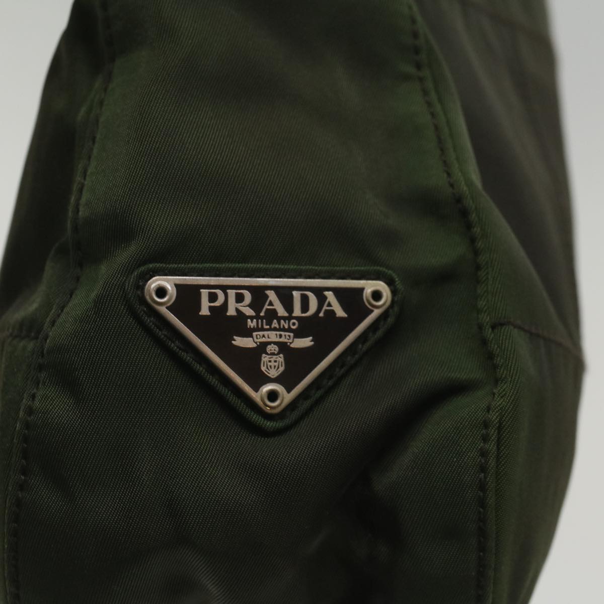 PRADA Shoulder Bag Nylon Green Auth bs8696