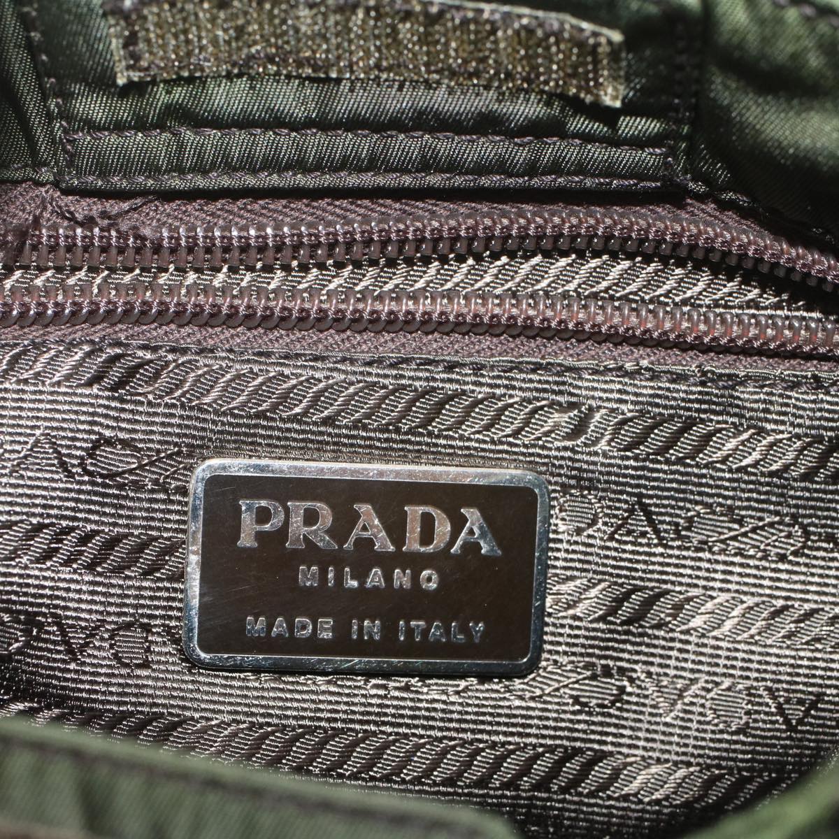 PRADA Shoulder Bag Nylon Green Auth bs8696