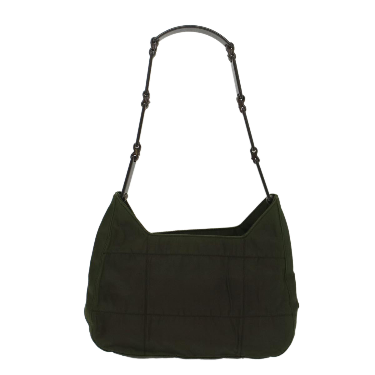 PRADA Shoulder Bag Nylon Green Auth bs8696