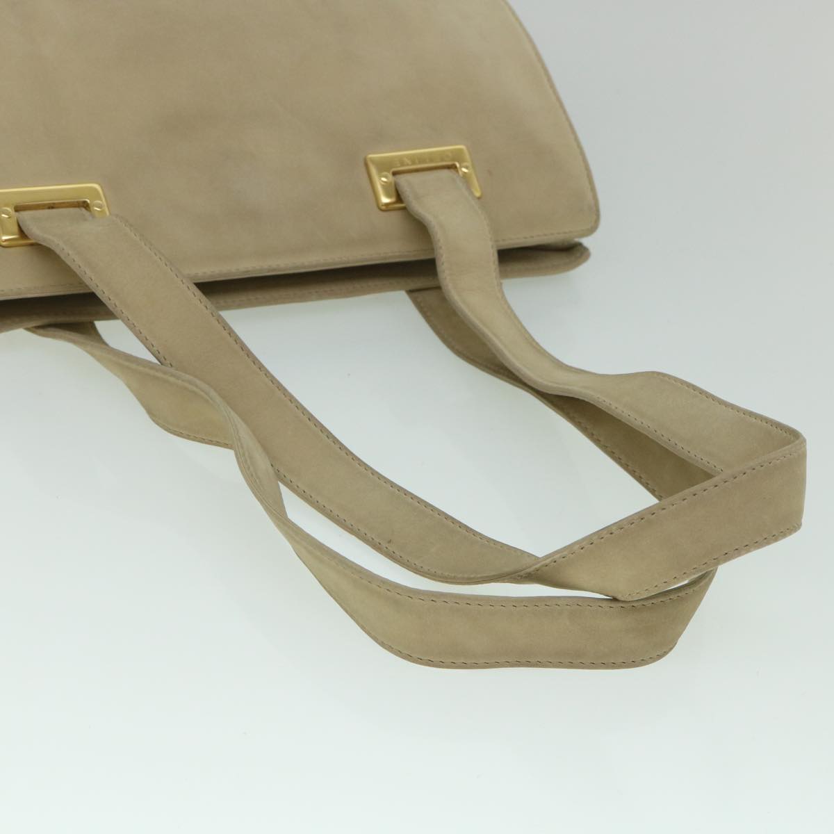 CELINE Shoulder Bag Suede Beige Auth bs8698