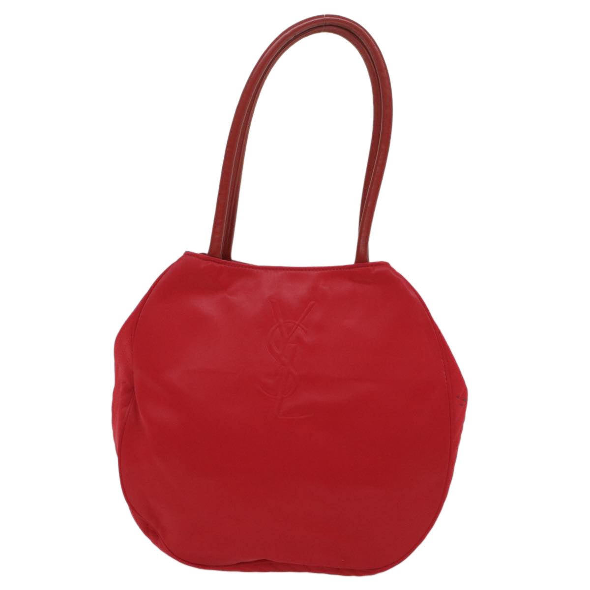 SAINT LAURENT Shoulder Bag Leather Red Auth bs8708