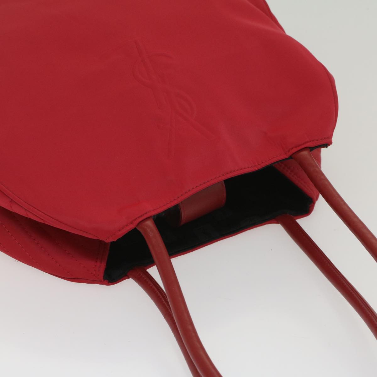 SAINT LAURENT Shoulder Bag Leather Red Auth bs8708