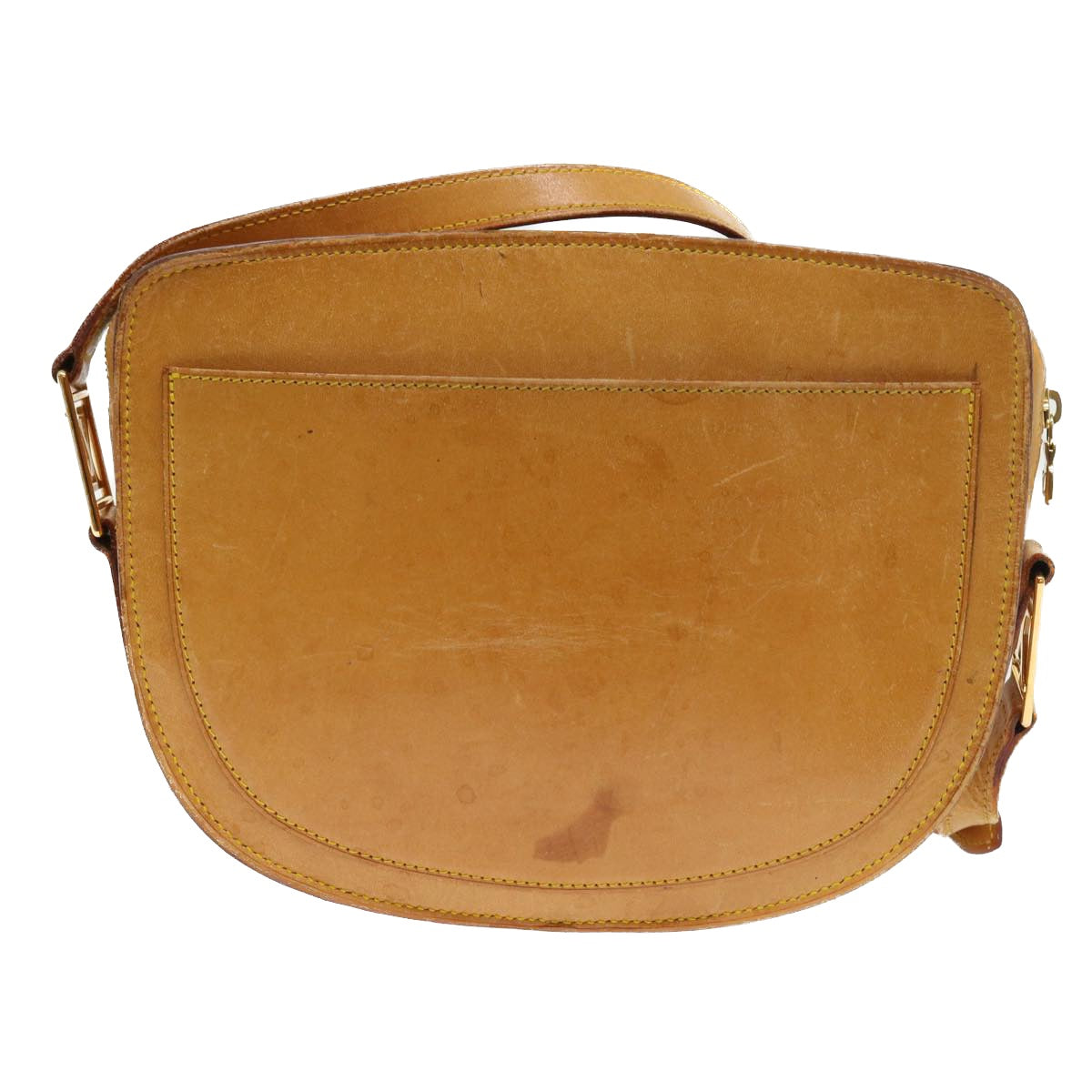 LOUIS VUITTON Nomad leather Jeune Fille GM Shoulder Bag Beige LV Auth bs8718