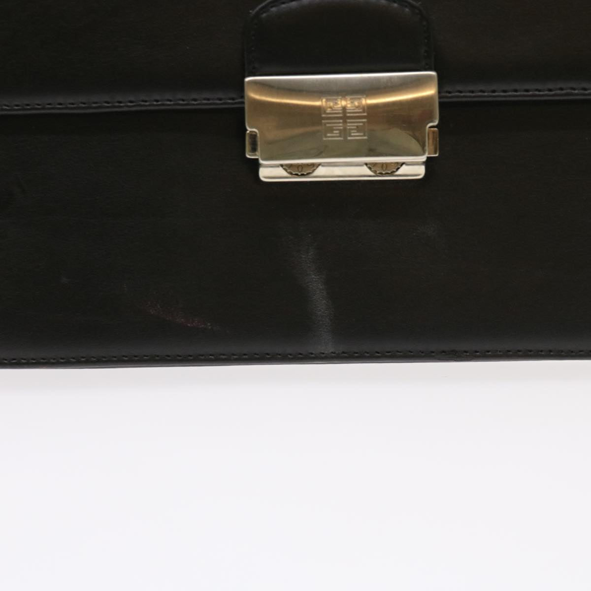 GIVENCHY Clutch Bag Leather Black Auth bs8725 - 0