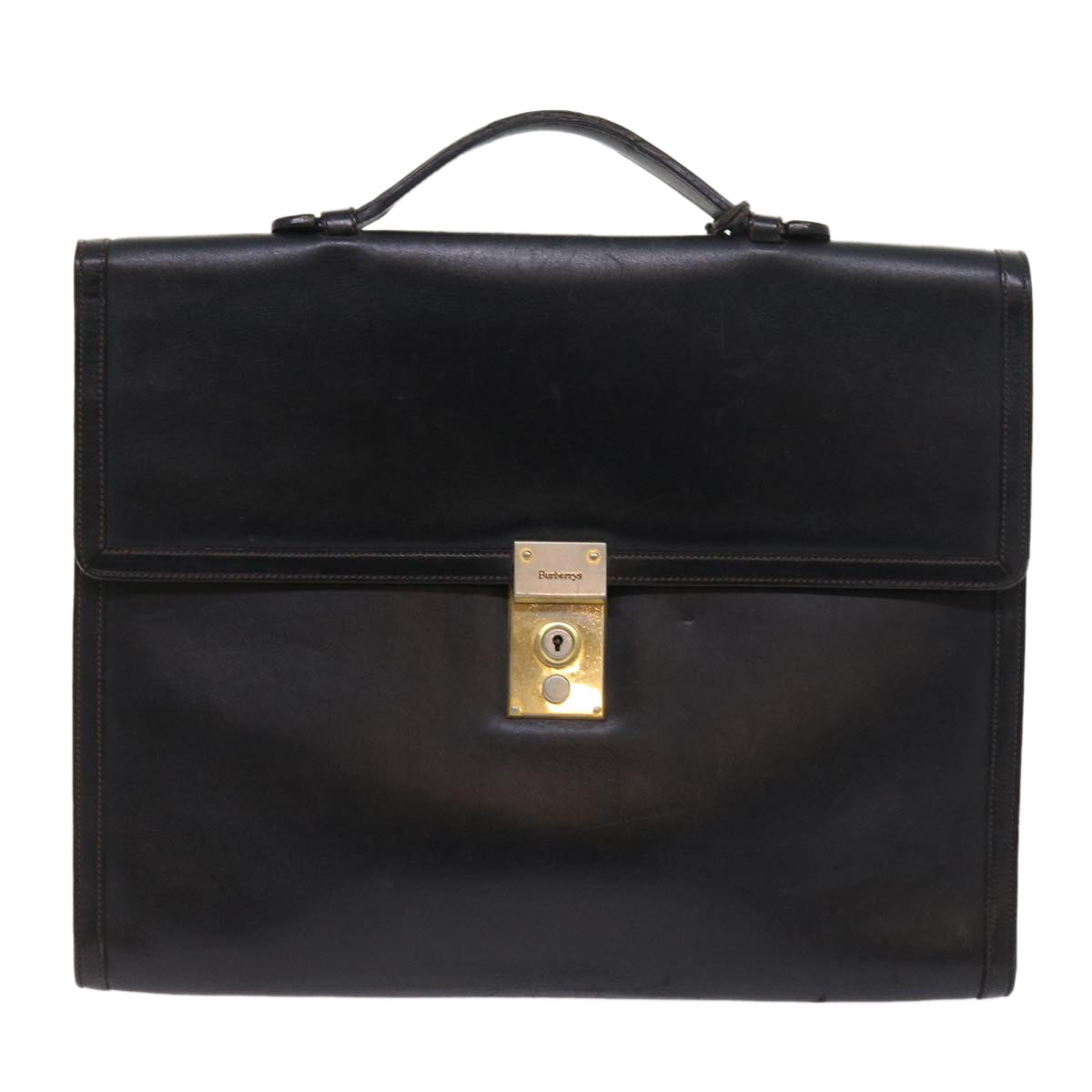 Burberrys Business Bag Leather Black Auth bs8731 - 0