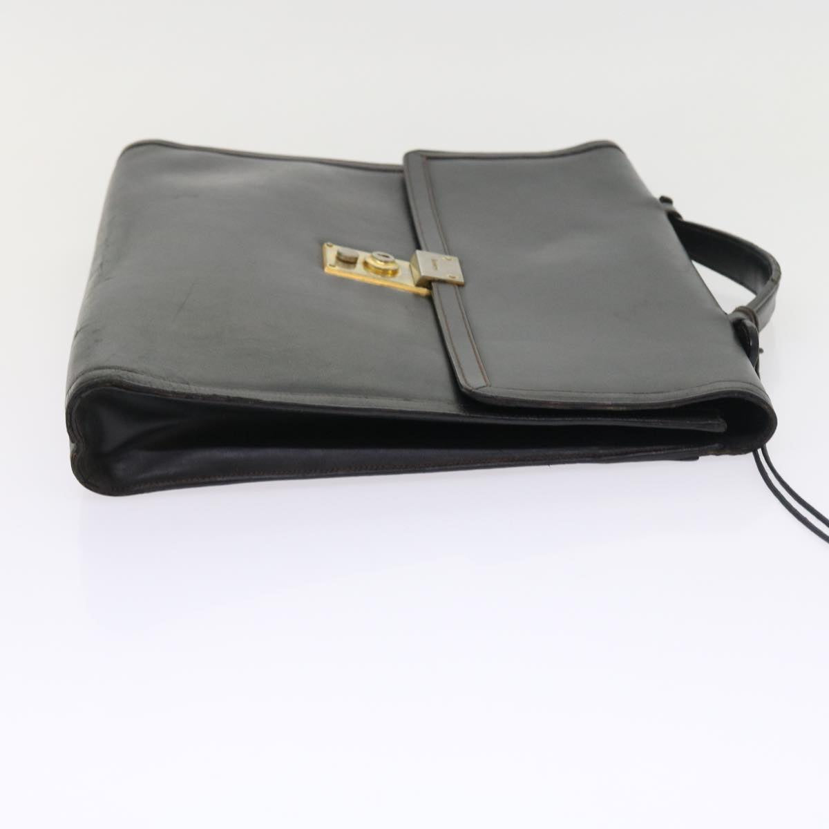 Burberrys Business Bag Leather Black Auth bs8731