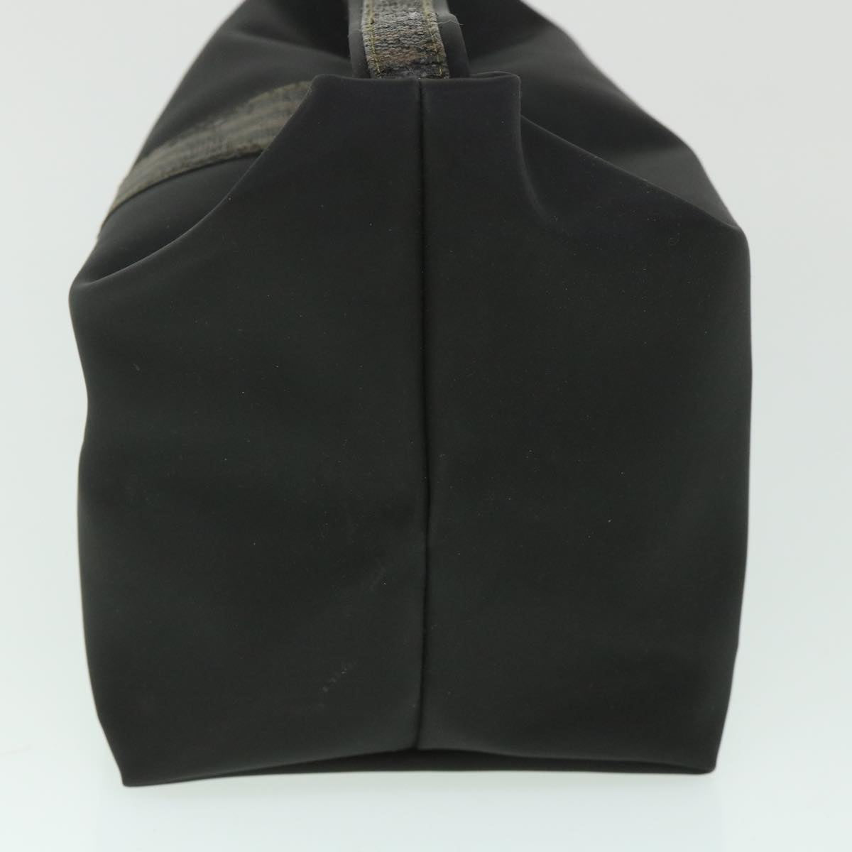 FENDI Pecan Canvas Hand Bag Black Auth bs8734