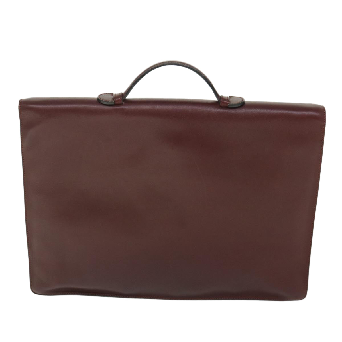 CARTIER Business Bag Leather Wine Red Auth bs8739 - 0