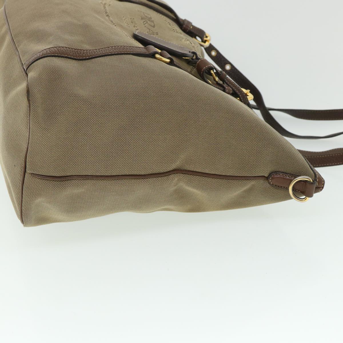 PRADA Shoulder Bag Nylon Canvas 2way Brown Auth bs8742