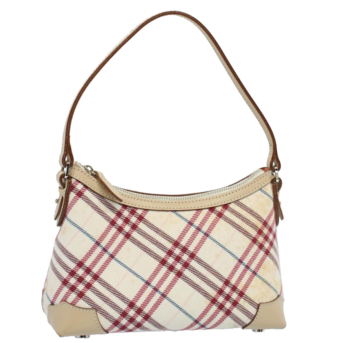 BURBERRY Nova Check Blue Label Accessory Pouch Canvas Beige Auth bs8753