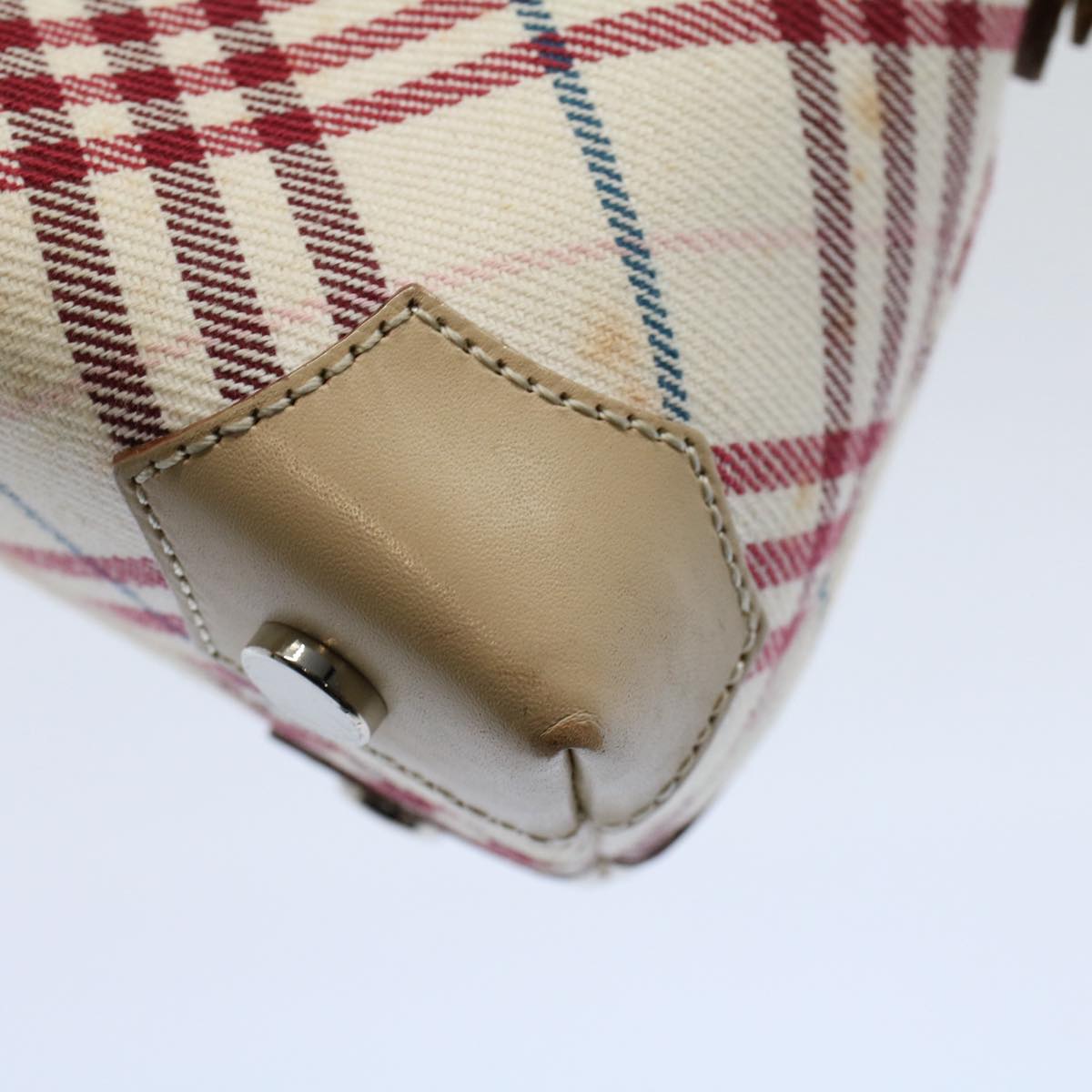 BURBERRY Nova Check Blue Label Accessory Pouch Canvas Beige Auth bs8753