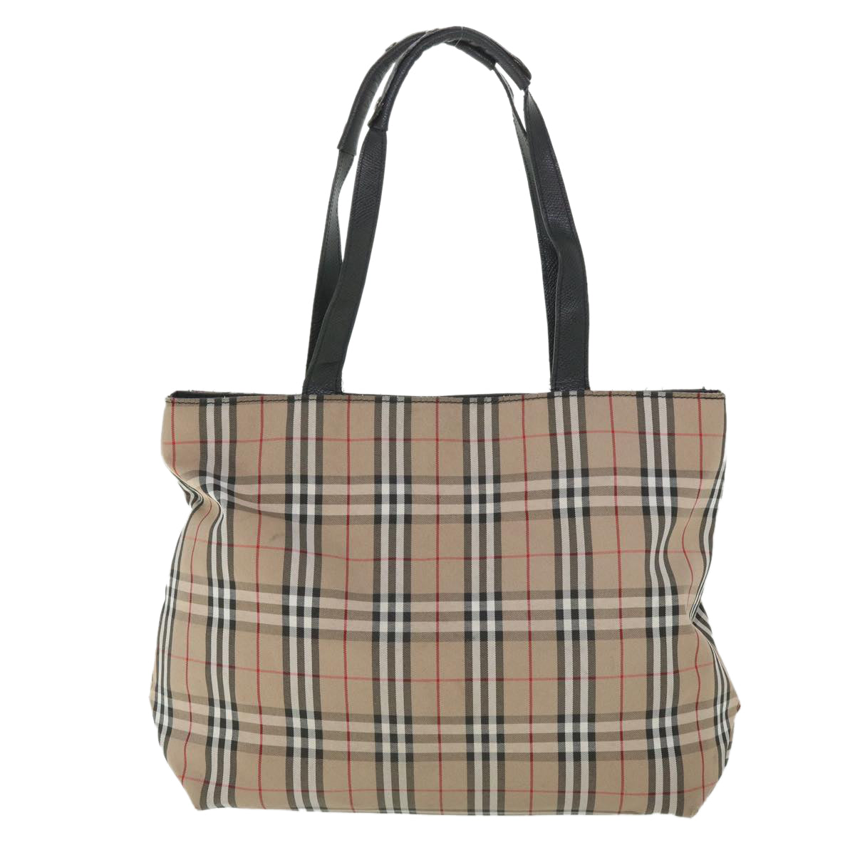 BURBERRY Nova Check Tote Bag Nylon Beige Auth bs8755