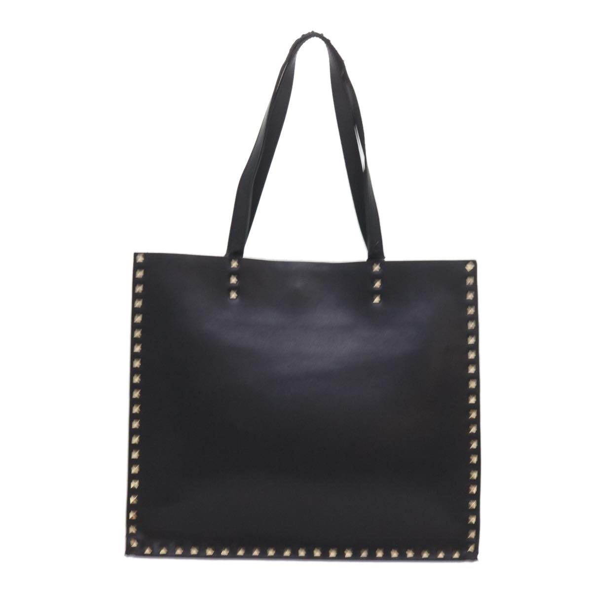VALENTINO Tote Bag Leather Black Auth bs8764