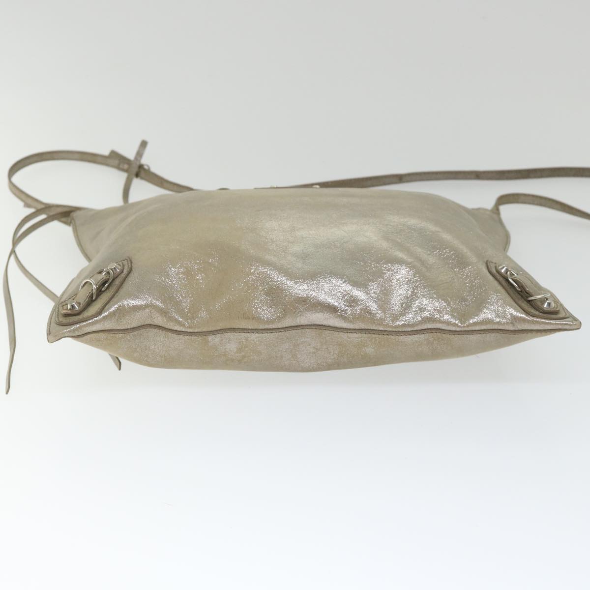 BALENCIAGA Shoulder Bag Leather Gold 253454 Auth bs8766