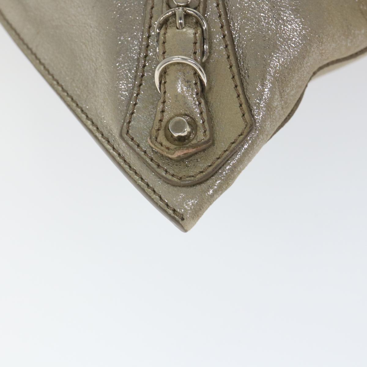 BALENCIAGA Shoulder Bag Leather Gold 253454 Auth bs8766