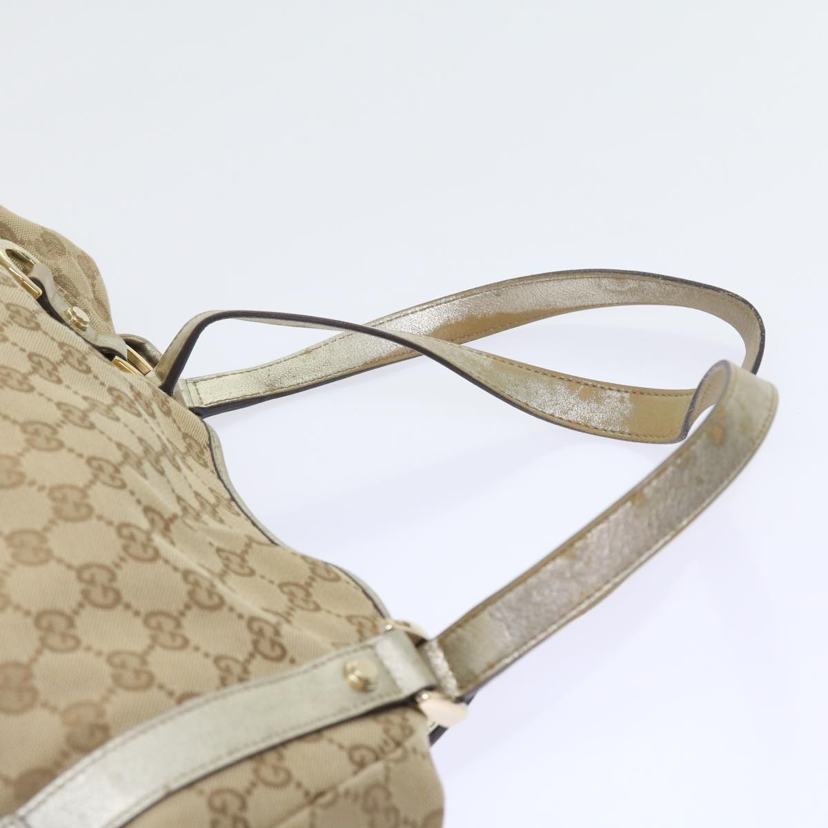 GUCCI GG Canvas Shoulder Bag Nylon Leather 3Set Beige Brown black Auth bs8794