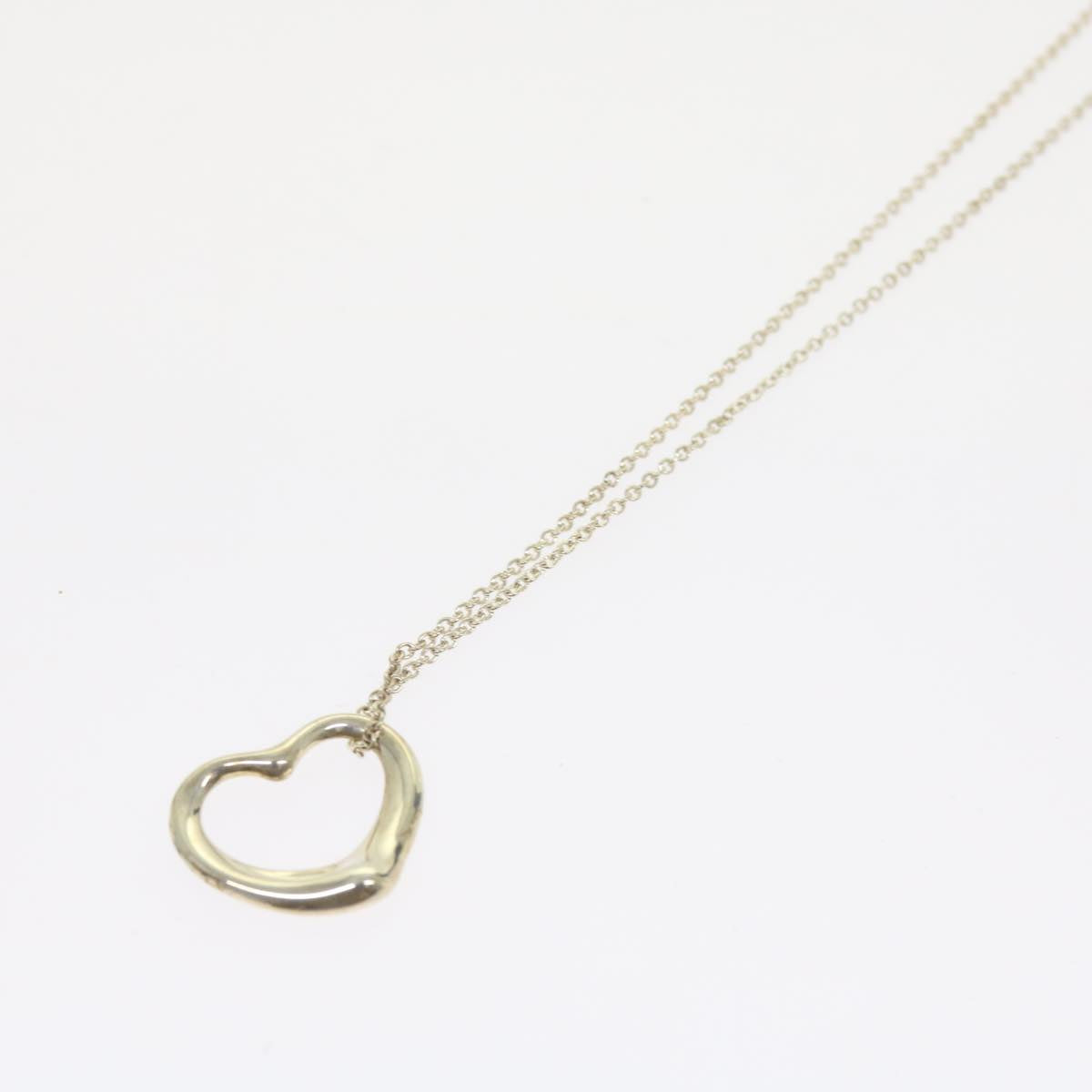 TIFFANY&Co. Open Heart Necklace Ag925 Silver Auth bs8801 - 0