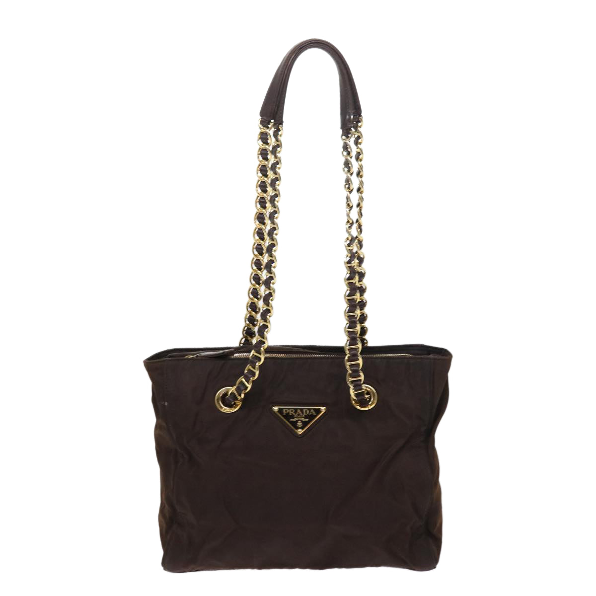 PRADA Chain Shoulder Bag Nylon Black Auth bs8836 - 0
