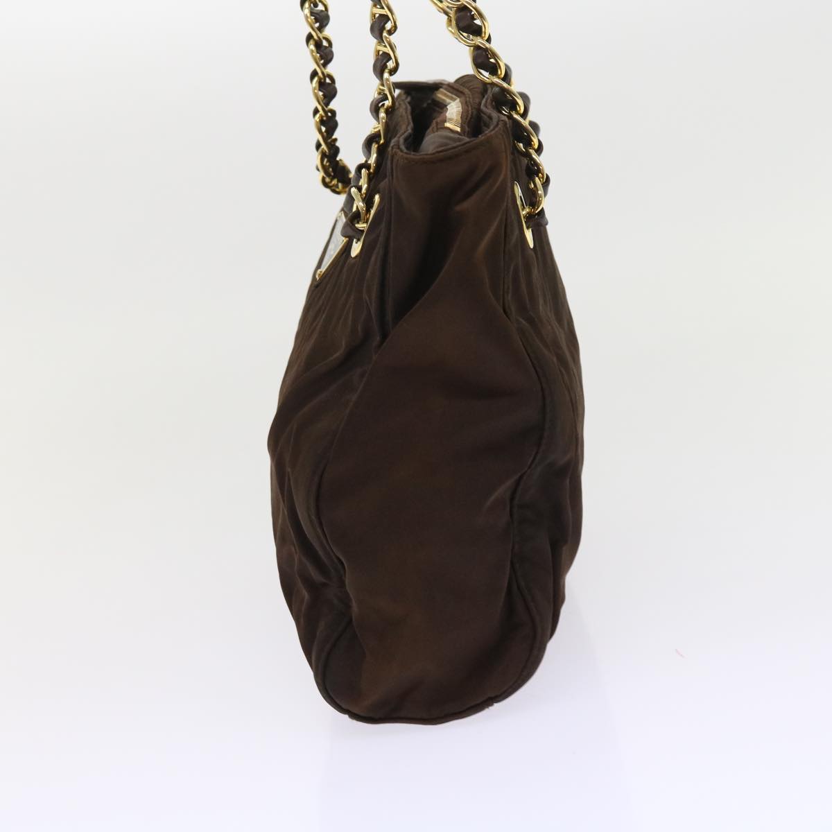 PRADA Chain Shoulder Bag Nylon Black Auth bs8836