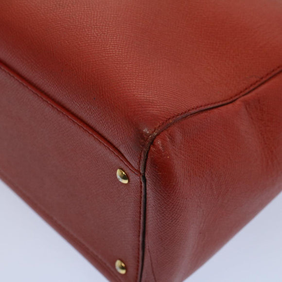 CHANEL Shoulder Bag Leather Orange CC Auth bs8843