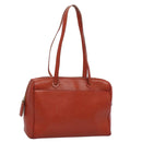 CHANEL Shoulder Bag Leather Orange CC Auth bs8843-1