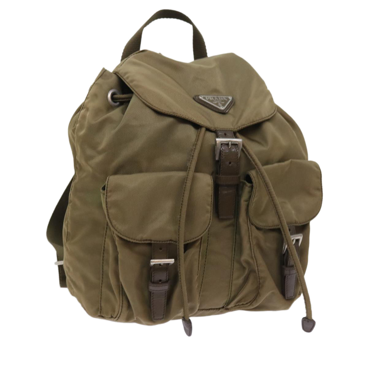 PRADA Backpack Nylon Khaki Auth bs8855