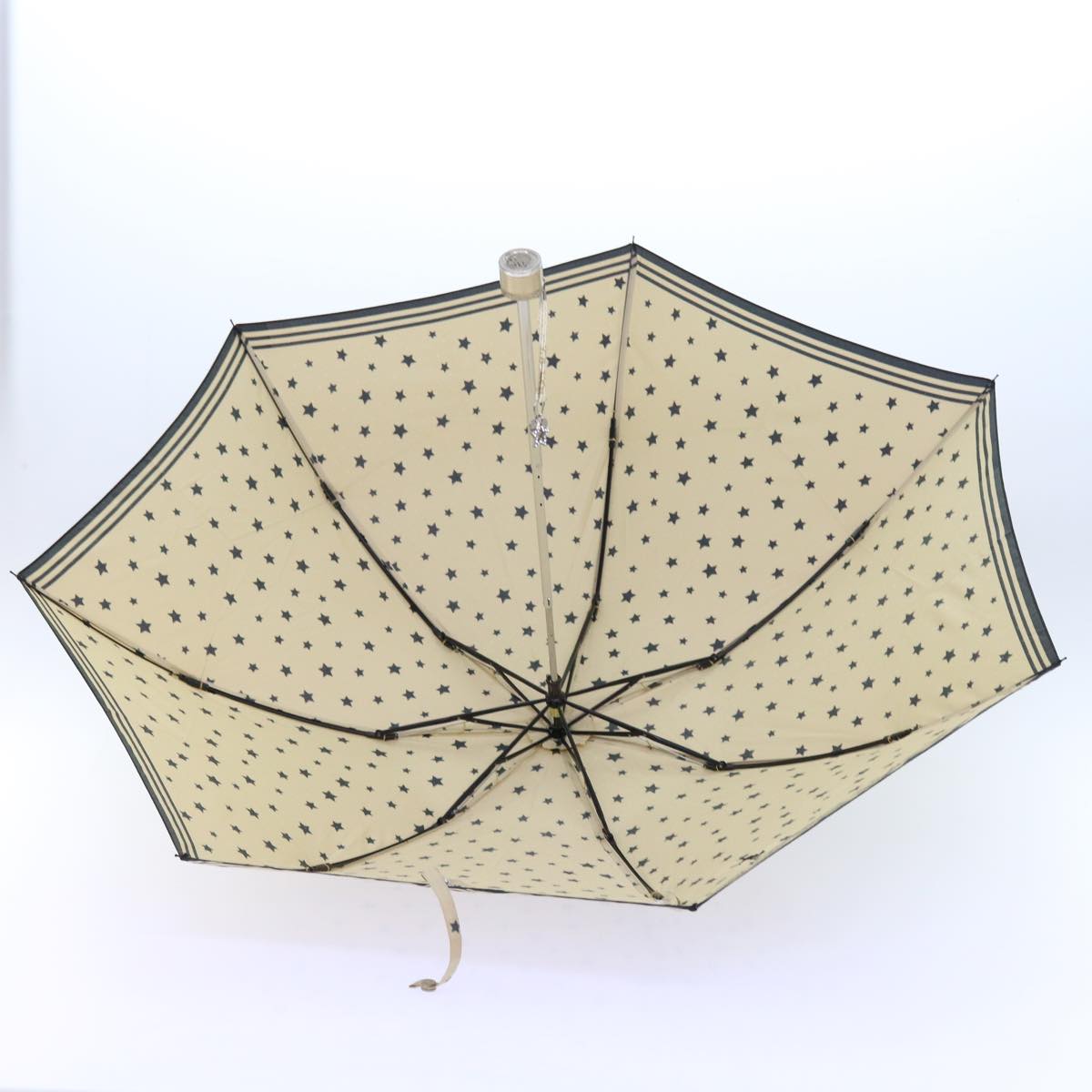 SAINT LAURENT Folding Umbrella Nylon 5Set Beige White Auth bs8882