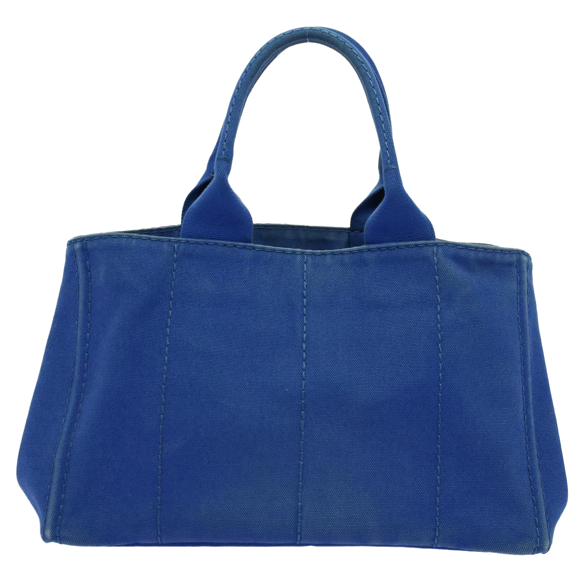 PRADA Canapa MM Hand Bag Canvas Blue Auth bs8886 - 0