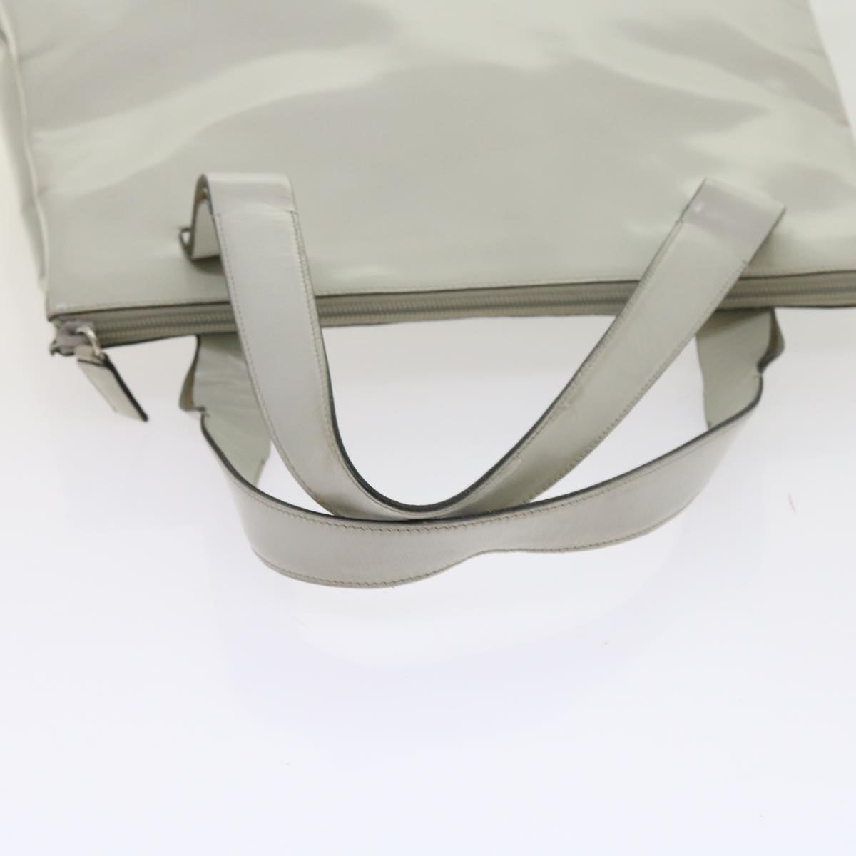 PRADA Shoulder Bag Leather Gray Auth bs8901