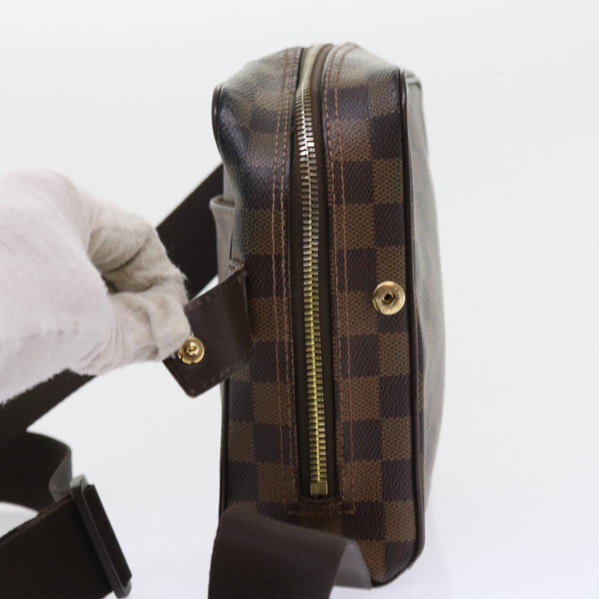 LOUIS VUITTON Damier Ebene Olaf PM Shoulder Bag N41442 LV Auth bs8919