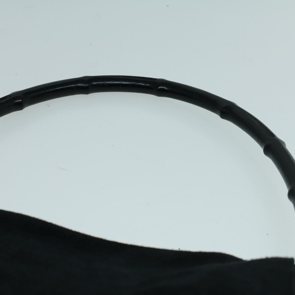 GUCCI Bamboo Shoulder Bag Suede Black 001 3243 200047 Auth bs8922