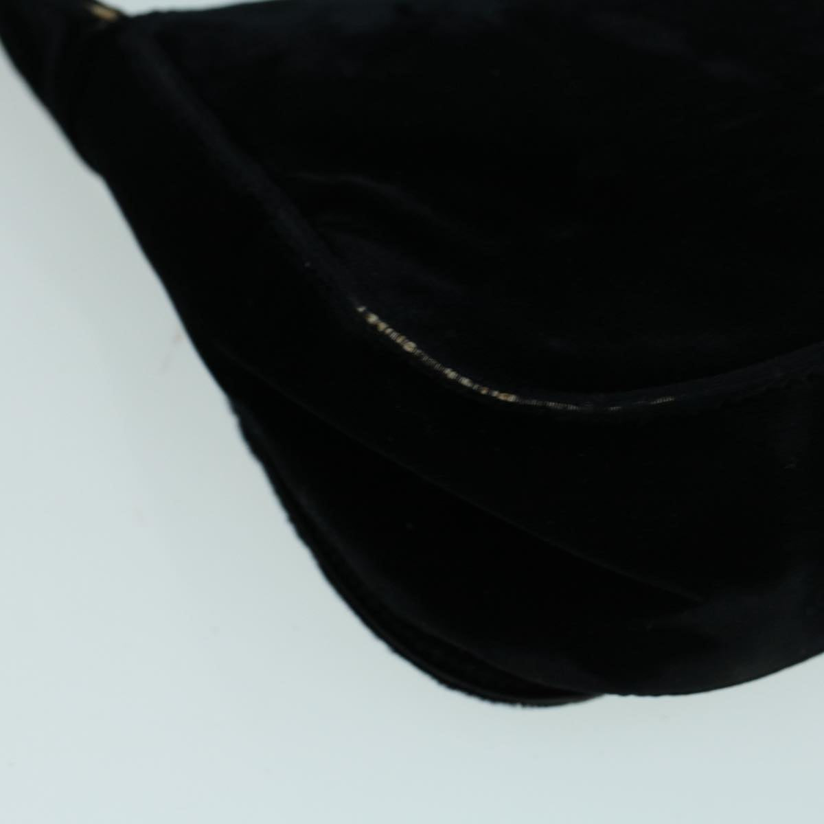 PRADA Shoulder Bag Velor Black Auth bs8924