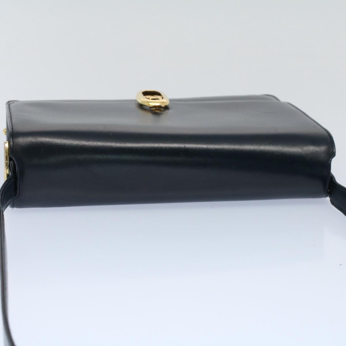 CELINE Shoulder Bag Leather Navy Auth bs8957