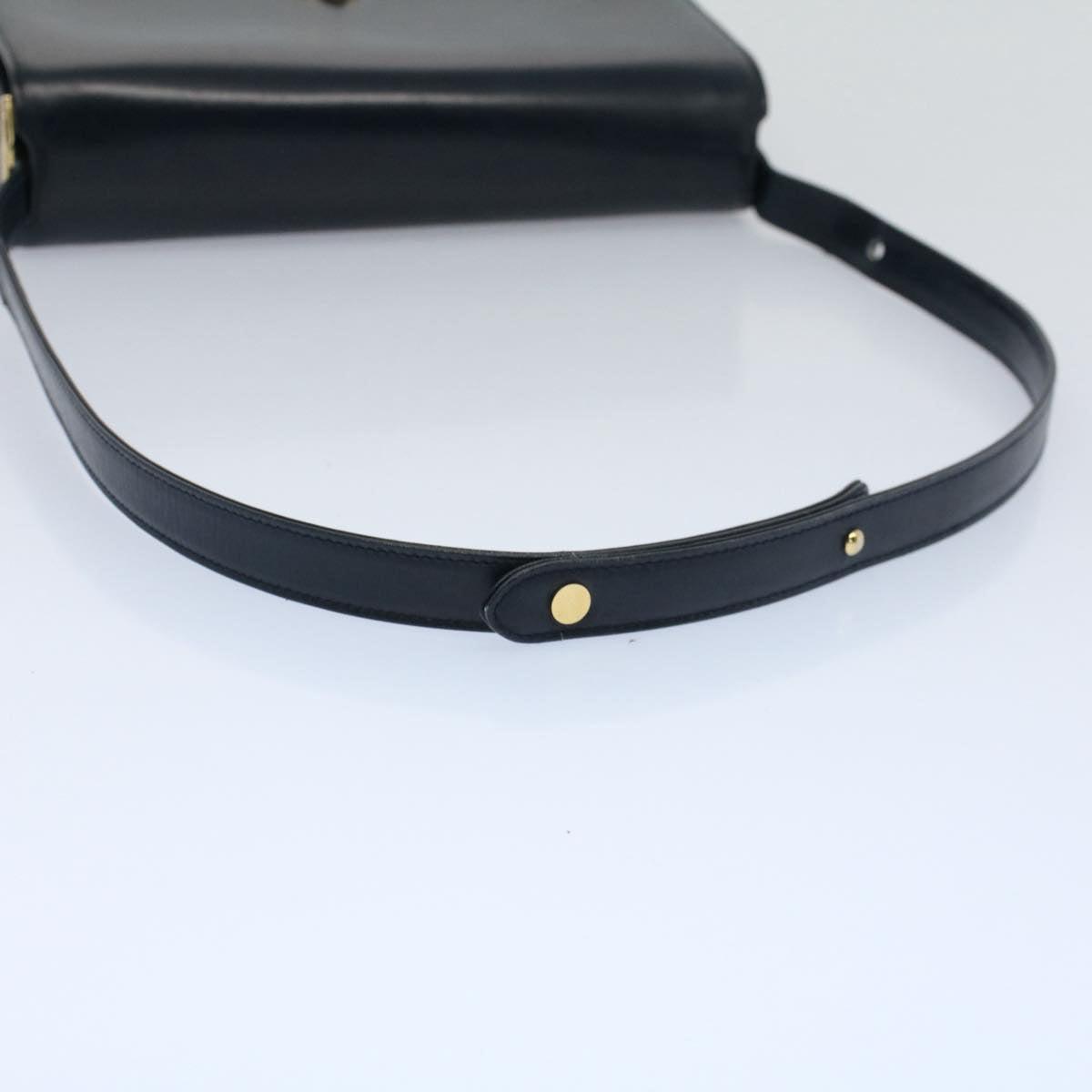 CELINE Shoulder Bag Leather Navy Auth bs8957