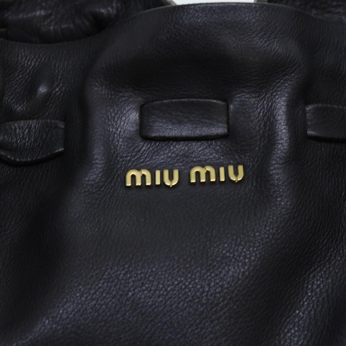 Miu Miu Shoulder Bag Leather Brown Auth bs8974