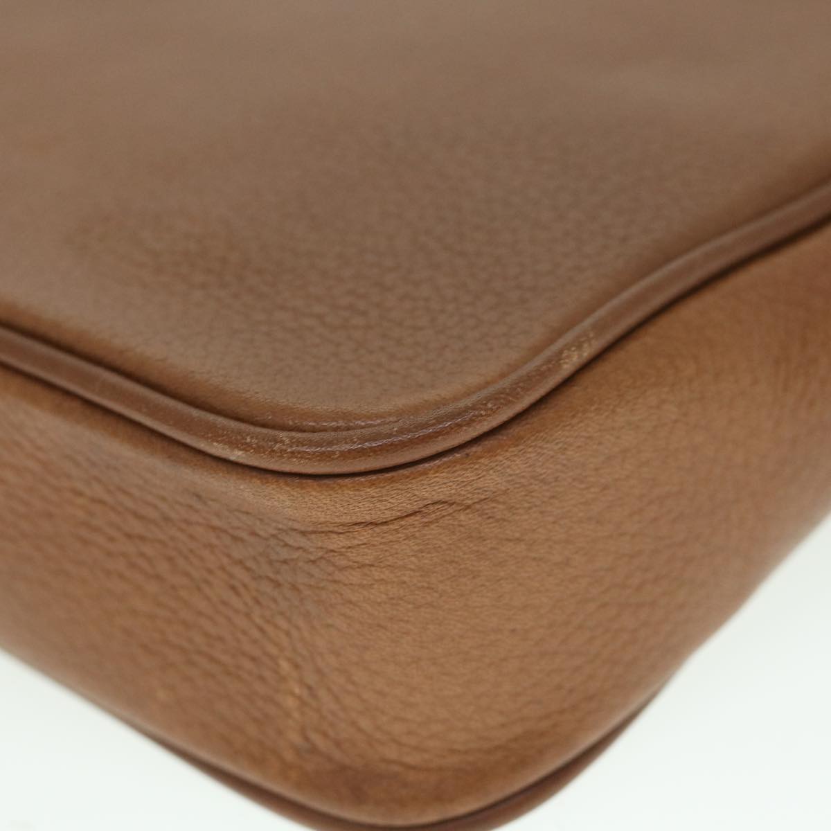 Burberrys Clutch Bag Leather Brown Auth bs8982
