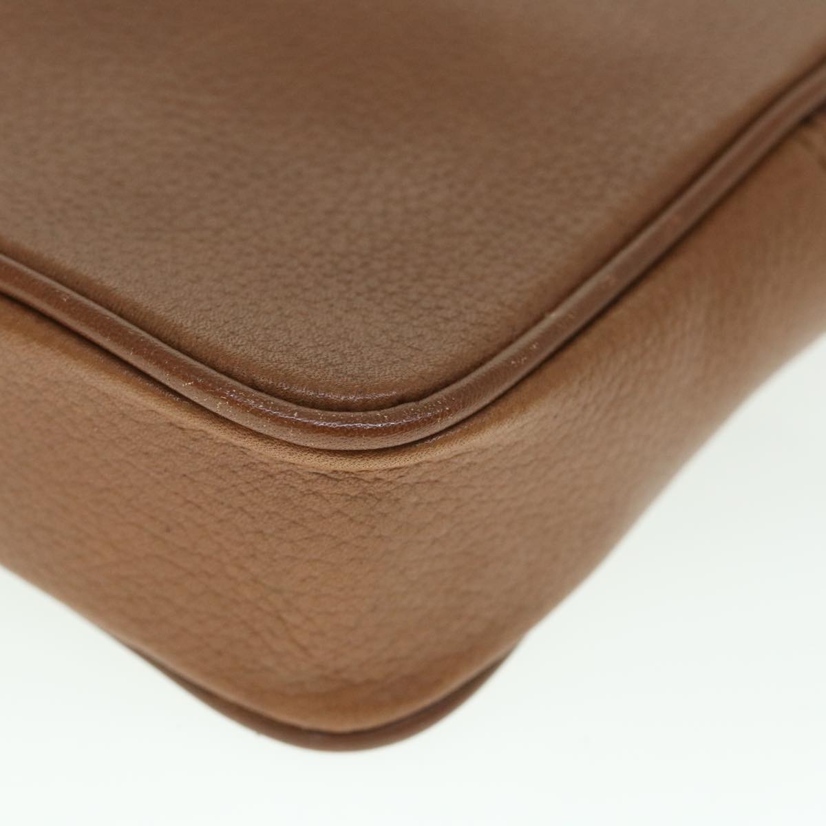 Burberrys Clutch Bag Leather Brown Auth bs8982