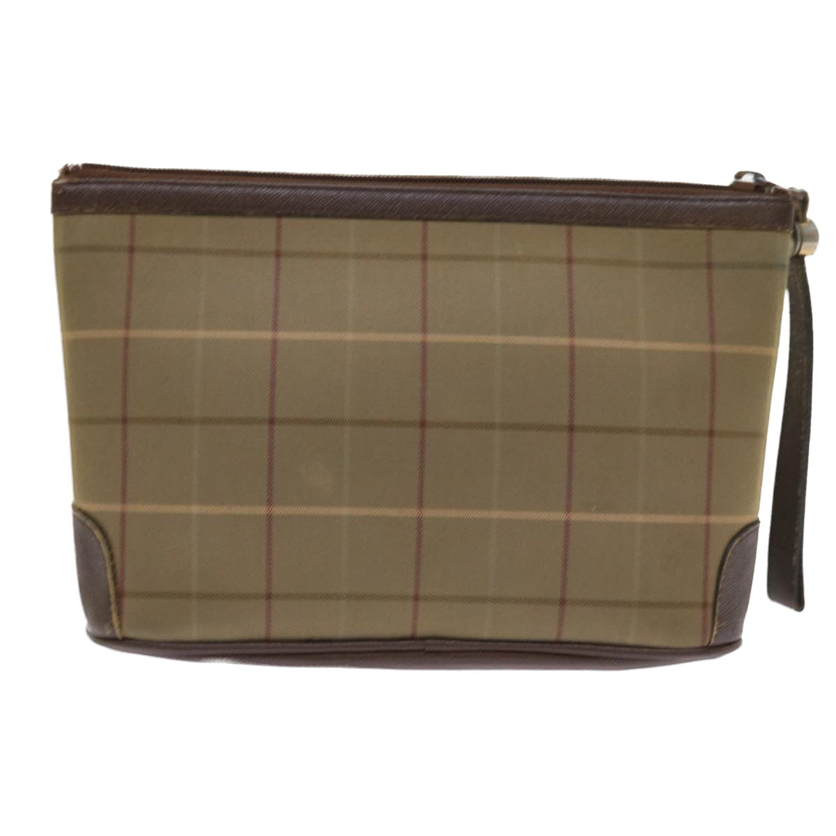 Burberrys Nova Check Clutch Bag Canvas 2Set Brown Auth bs8985