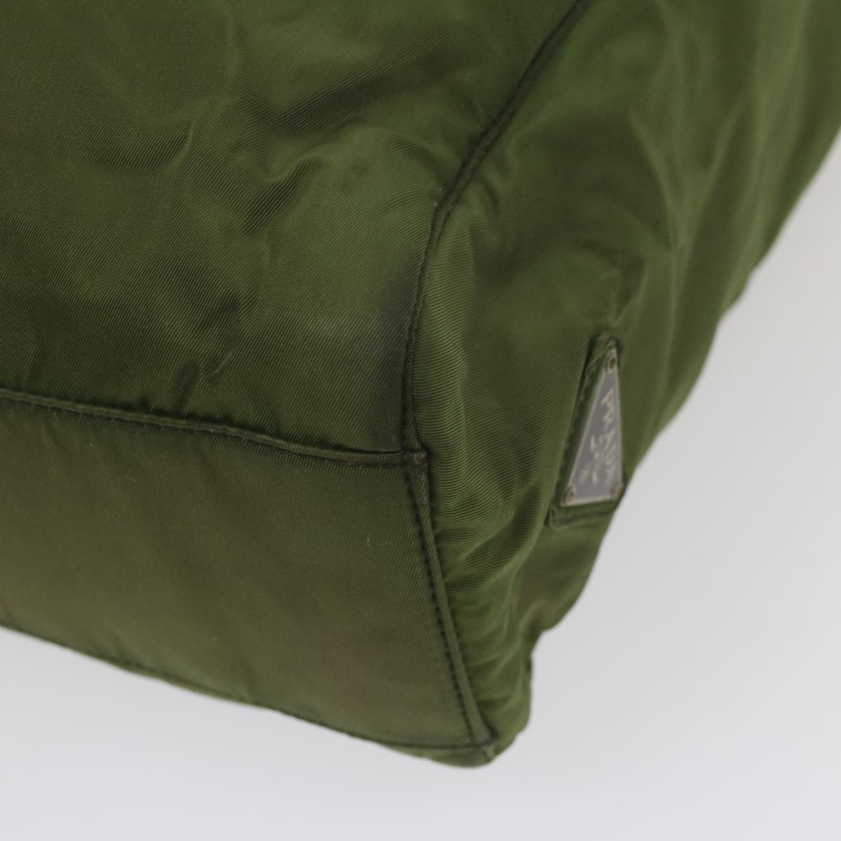 PRADA Hand Bag Nylon Green Auth bs8992